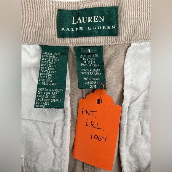 Lauren Ralph Lauren Pleated Khaki Pants Women’s 4 Cotton Classic Straight Leg - Picture 5 of 6